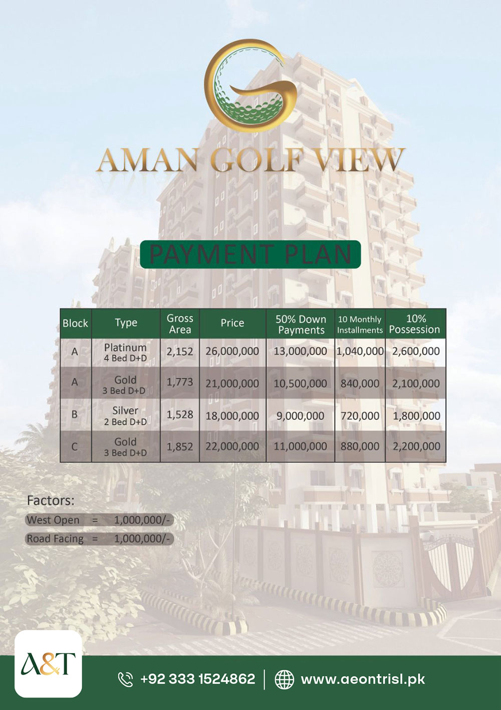 Aman-Golf-View-Apartments-Payment-Plan Aman Golf View Apartments Karachi Payment Plan