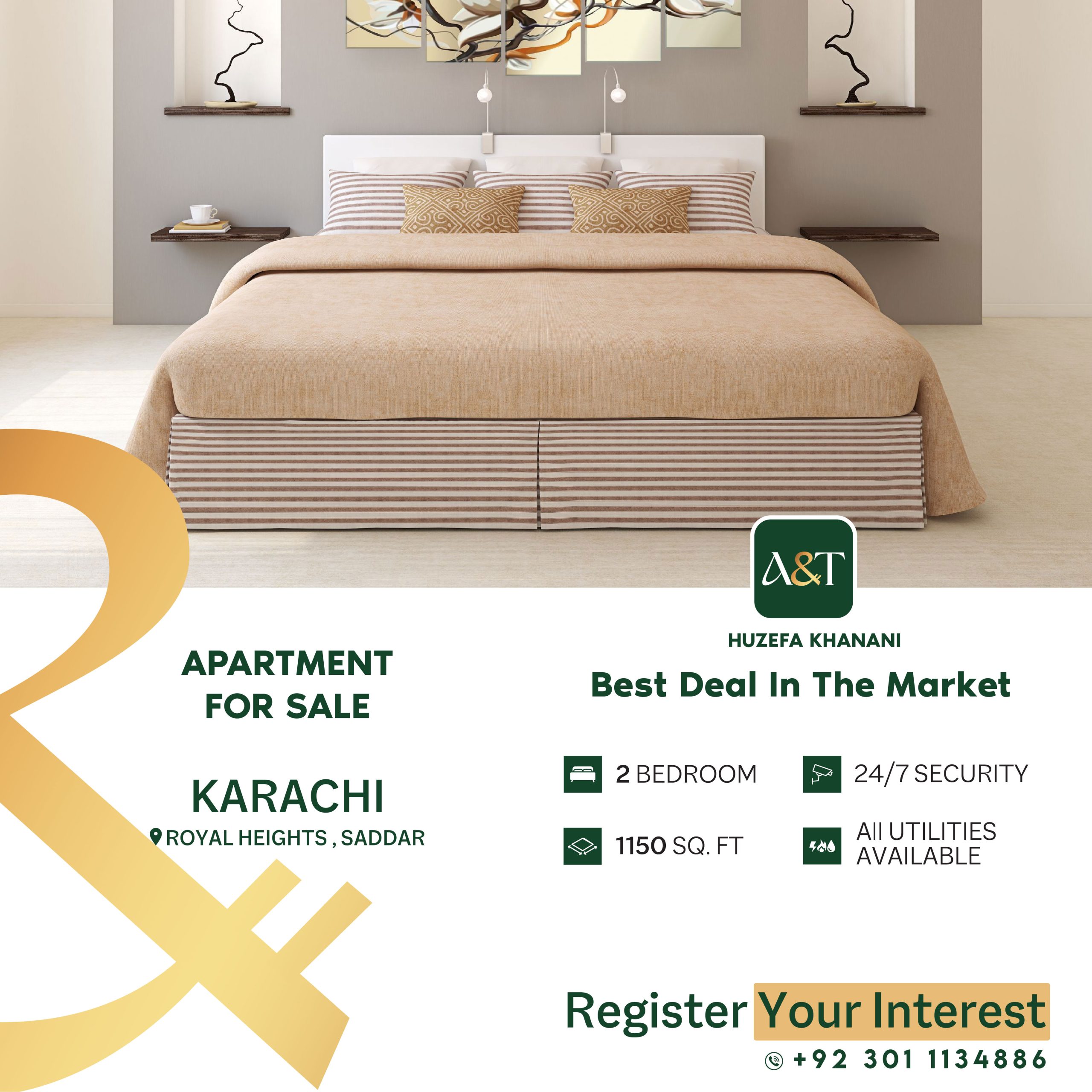 2BR Apartment | Saddar Royal Heights | For Sale